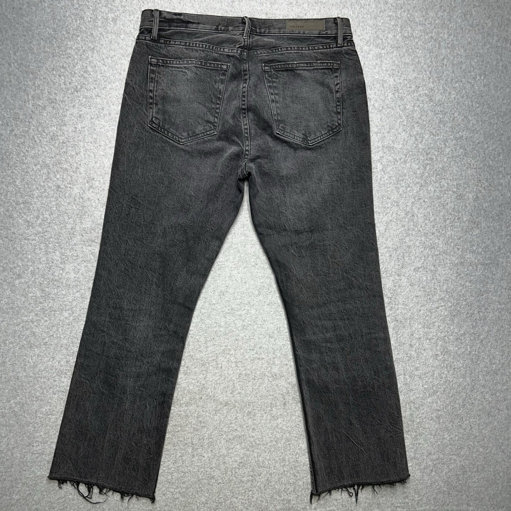 GRLFRND Tatum‎ Jeans Womens 33 Black Denim Raw Hem High Rise Midnight Rambler
